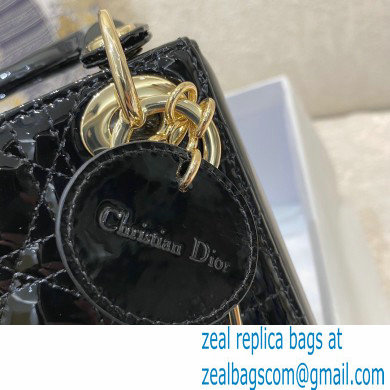 Lady Dior Micro Bag in Patent Cannage Calfskin Black 2021