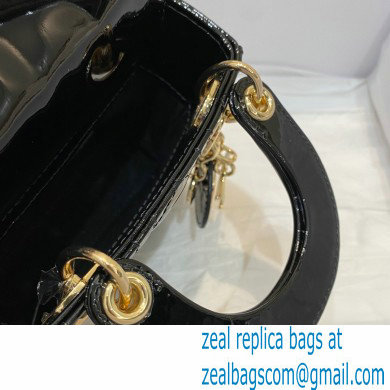 Lady Dior Micro Bag in Patent Cannage Calfskin Black 2021 - Click Image to Close