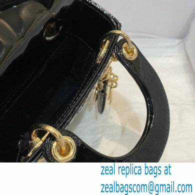 Lady Dior Micro Bag in Patent Cannage Calfskin Black 2021