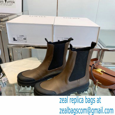 Loewe Chelsea Boots in calfskin Khaki Green 2021