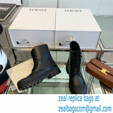 Loewe Combat Boots in calfskin Black 2021