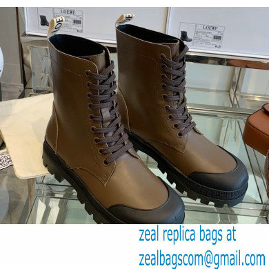 Loewe Combat Boots in calfskin Khaki Green 2021