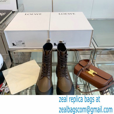 Loewe Combat Boots in calfskin Khaki Green 2021