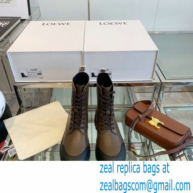 Loewe Combat Boots in calfskin Khaki Green 2021 - Click Image to Close