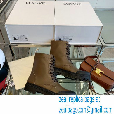 Loewe Combat Boots in calfskin Khaki Green 2021