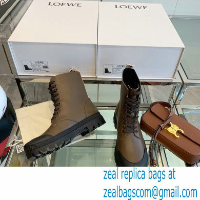 Loewe Combat Boots in calfskin Khaki Green 2021