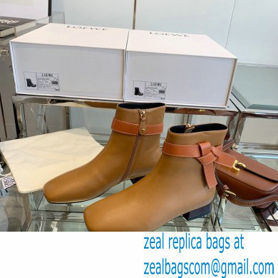 Loewe Gate Ankle Boots in calfskin Tan 2021 - Click Image to Close