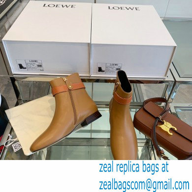 Loewe Gate Ankle Boots in calfskin Tan 2021
