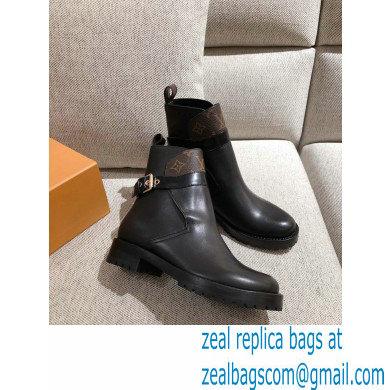 Louis Vuitton Discovery Flat Ankle Boots Black With Strap and Buckle 2021