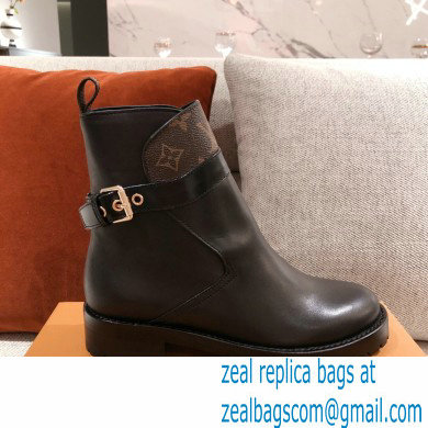 Louis Vuitton Discovery Flat Ankle Boots Black With Strap and Buckle 2021 - Click Image to Close