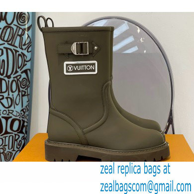 Louis Vuitton Territory Flat Half Boots Buckle and Studs Kaki Green 2021 - Click Image to Close