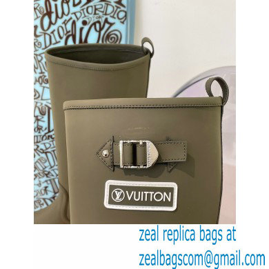 Louis Vuitton Territory Flat High Boots Buckle and Studs Kaki Green 2021 - Click Image to Close