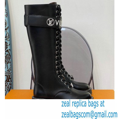 Louis Vuitton Territory Flat High Ranger Boots Adjustable Strap Black 2021 - Click Image to Close