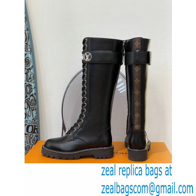 Louis Vuitton Territory Flat High Ranger Boots Adjustable Strap Black 2021 - Click Image to Close