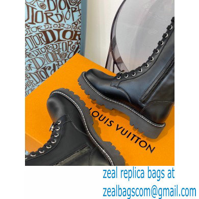 Louis Vuitton Territory Flat High Ranger Boots Adjustable Strap Black 2021 - Click Image to Close