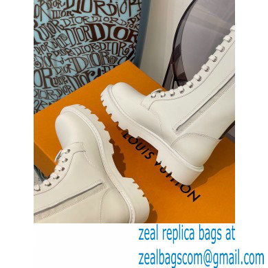 Louis Vuitton Territory Flat High Ranger Boots Adjustable Strap White 2021