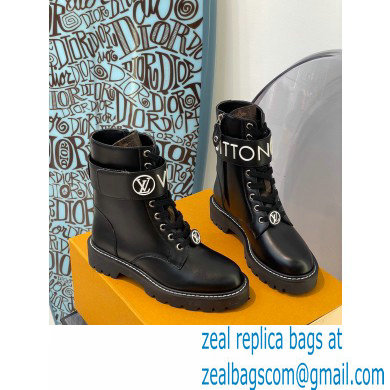 Louis Vuitton Territory Flat Ranger Boots Adjustable Strap Black 2021