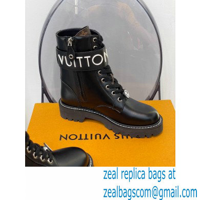 Louis Vuitton Territory Flat Ranger Boots Adjustable Strap Black 2021