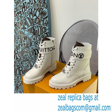 Louis Vuitton Territory Flat Ranger Boots Adjustable Strap White 2021 - Click Image to Close