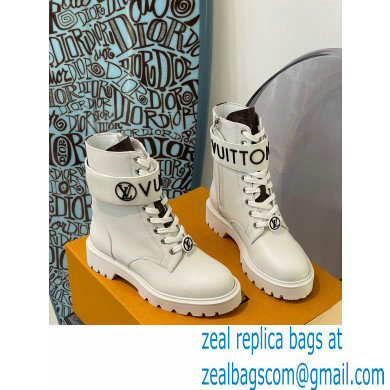 Louis Vuitton Territory Flat Ranger Boots Adjustable Strap White 2021 - Click Image to Close