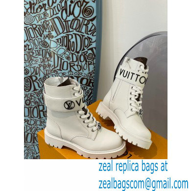 Louis Vuitton Territory Flat Ranger Boots Adjustable Strap White 2021