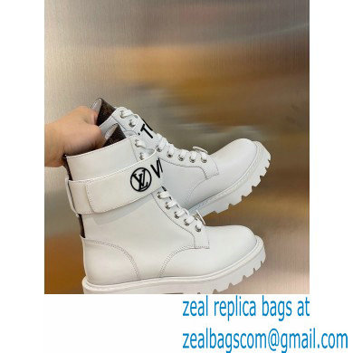 Louis Vuitton Territory Flat Ranger Boots Adjustable Strap White 2021 - Click Image to Close