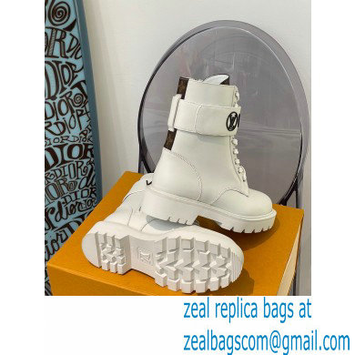 Louis Vuitton Territory Flat Ranger Boots Adjustable Strap White 2021 - Click Image to Close