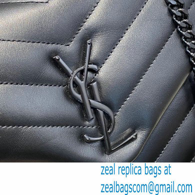 SAINT LAURENT large LOULOU PUFFER TOY BAG IN QUILTED WRINKLED MATTE LEATHER SO BLACK 459749