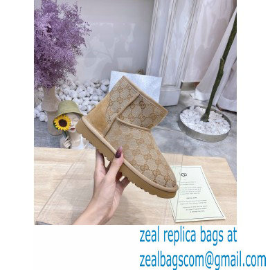 UGG x Gucci Shearling Lining Ankle Boots Beige 2021