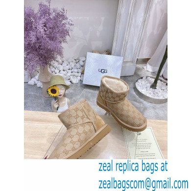 UGG x Gucci Shearling Lining Ankle Boots Beige 2021 - Click Image to Close