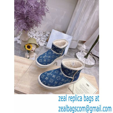 UGG x Louis Vuitton Shearling Lining Ankle Boots Blue 2021 - Click Image to Close