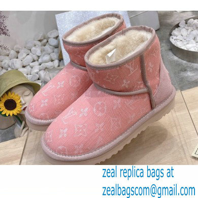 UGG x Louis Vuitton Shearling Lining Ankle Boots Pink 2021 - Click Image to Close