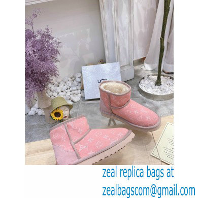 UGG x Louis Vuitton Shearling Lining Ankle Boots Pink 2021