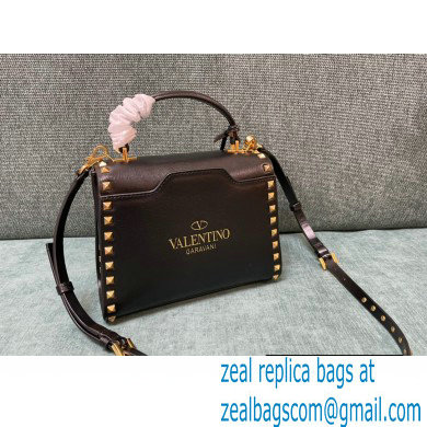 Valentino Small Rockstud Alcove Grainy Calfskin Handbag Black 2021