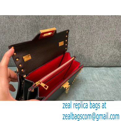 Valentino Small Rockstud Alcove Grainy Calfskin Handbag Black 2021