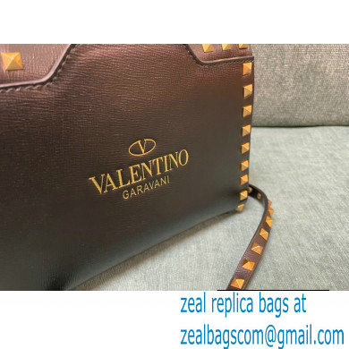 Valentino Small Rockstud Alcove Grainy Calfskin Handbag Black With All-over Studs 2021