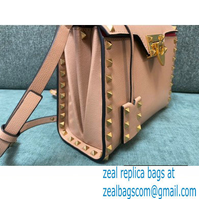 Valentino Small Rockstud Alcove Grainy Calfskin Handbag Nude Pink 2021