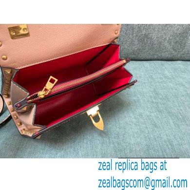 Valentino Small Rockstud Alcove Grainy Calfskin Handbag Nude Pink 2021