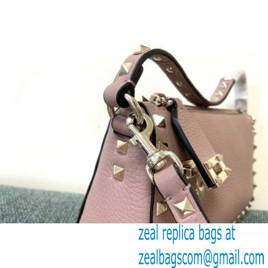 Valentino Small Rockstud Grainy Calfskin Crossbody Bag Nude Pink 2021