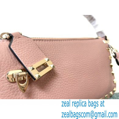 Valentino Small Rockstud Grainy Calfskin Crossbody Bag Nude Pink 2021