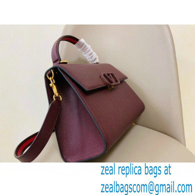 Valentino VSLING Grainy Calfskin Handbag Burgundy 2021