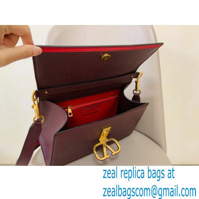 Valentino VSLING Grainy Calfskin Handbag Burgundy 2021