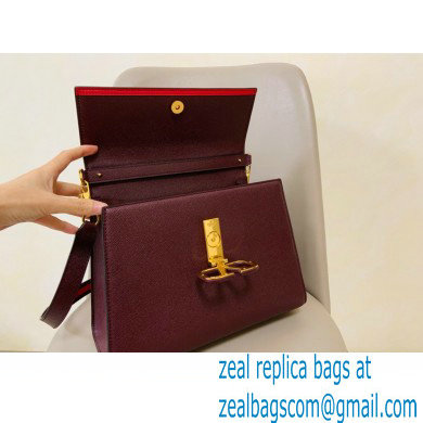 Valentino VSLING Grainy Calfskin Handbag Burgundy 2021