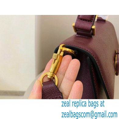 Valentino VSLING Grainy Calfskin Handbag Burgundy 2021