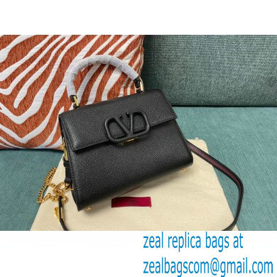 Valentino VSLING Grainy Calfskin Mini Handbag Black 2021