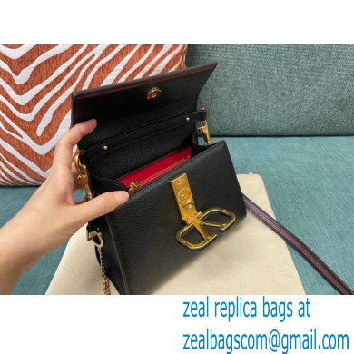 Valentino VSLING Grainy Calfskin Mini Handbag Black 2021