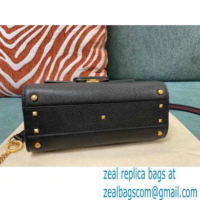 Valentino VSLING Grainy Calfskin Mini Handbag Black 2021