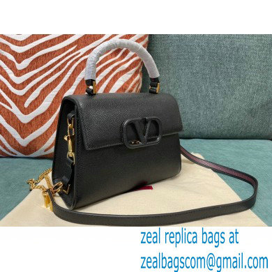 Valentino VSLING Grainy Calfskin Mini Handbag Black 2021