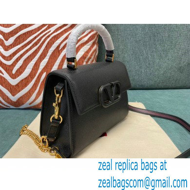 Valentino VSLING Grainy Calfskin Mini Handbag Black 2021