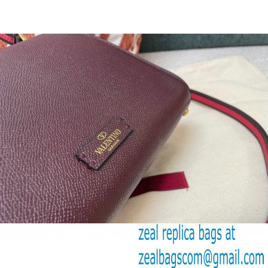 Valentino VSLING Grainy Calfskin Mini Handbag Burgundy 2021
